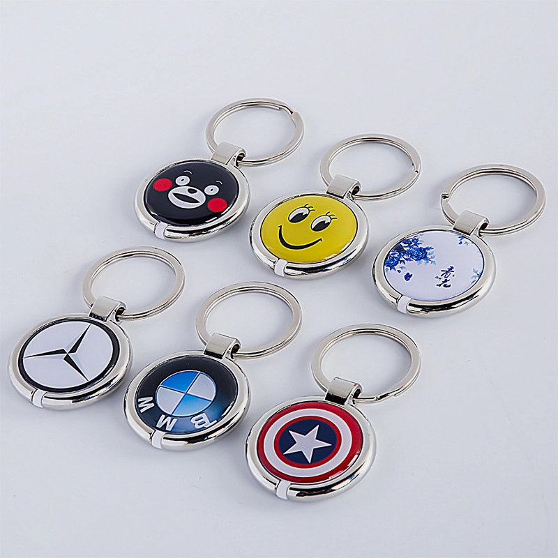 LLavero Metalico Circular con logo interno impreso, 45.5 x 3.8 mm