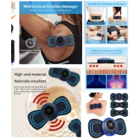 Masajeador Cervical, en ABS + PP, con 8 modalidades, recargable con USB