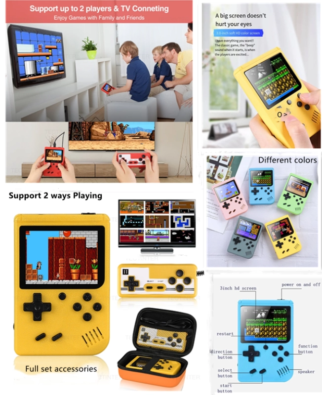 Juegos Retro  Portatiles 400 en 1,  11.5 x 7.5 x 2 cmts