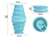 Botella de Agua Colapsible, de 500 ml, en PP + Silicona