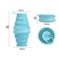 Botella de Agua Colapsible, de 500 ml, en PP + Silicona