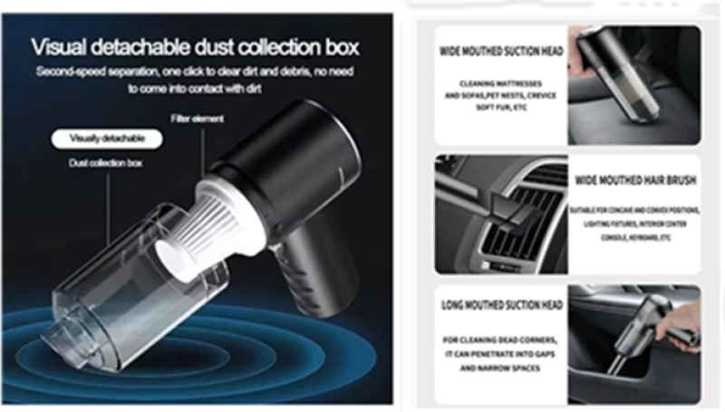 Aspiradora Manual Recargable para Carro y uso en la Casa