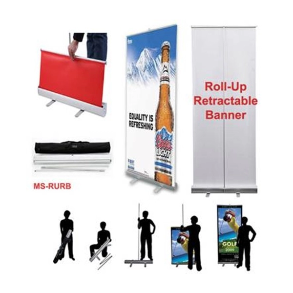 Porta Banner Retractil, de 60 x 120, 80 x 200 o 120 x 200 cmts