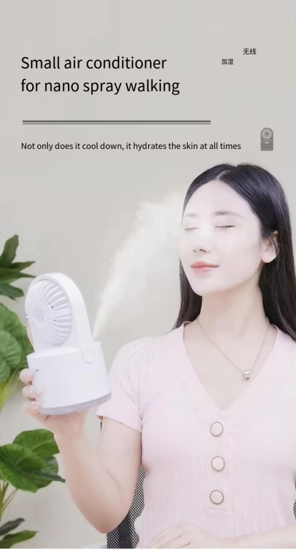 Ventilador Inalambrico Humidificador con Lampara Ambiental