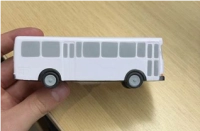 Bus Antistress, elaborado en PU, tamaño 12.5 x 4.3 x 3.8 cmts