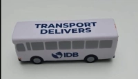 Bus Antistress, elaborado en PU, tamaño 12.5 x 4.3 x 3.8 cmts
