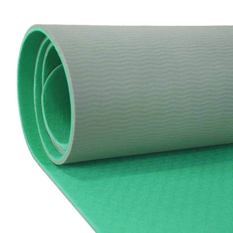 Tapete para Yoga en TPE, de dos tonos, 183 x 61 x 0.6 cmts