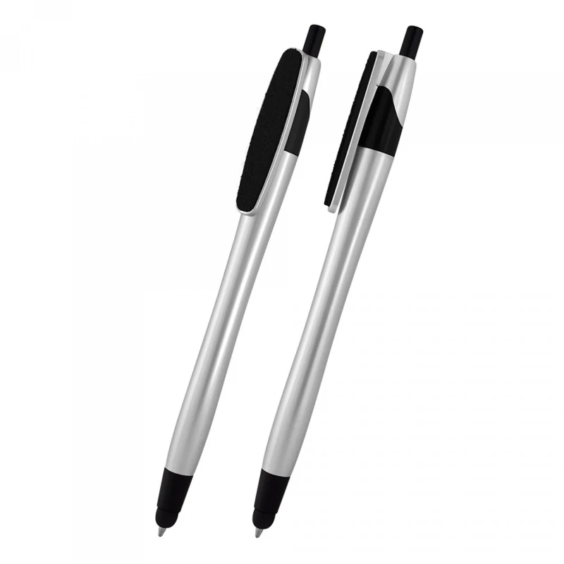 Boligrafo Pogba, plastico, con stylus y limpiador de pantallas