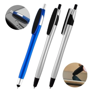 Boligrafo Pogba, plastico, con stylus y limpiador de pantallas