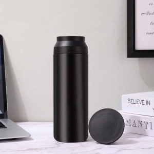 Mug Valdez 500 ml, en Acero Inoxidable, doble capa termica, 21 x 6.5 cmts