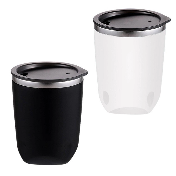 Mug Paix, de 300 ml, doble pared de PP y Acero inox., de 10.5 x 8 cmts