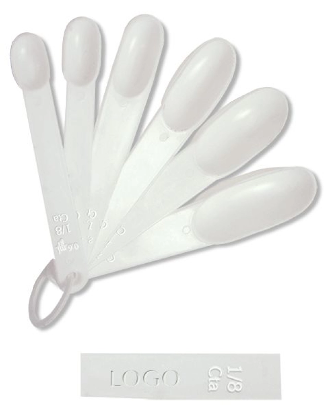 Cucharas Dosificadoras x 6 unds, largo 12.5 x 2.7 cmts, en Poliestireno