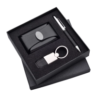 Set de Regalo en Caja, con Portatarjetas, Llavero y Boligrafo