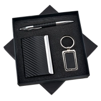 Set de Regalo en Caja, con Portatarjetas, Llavero y Boligrafo