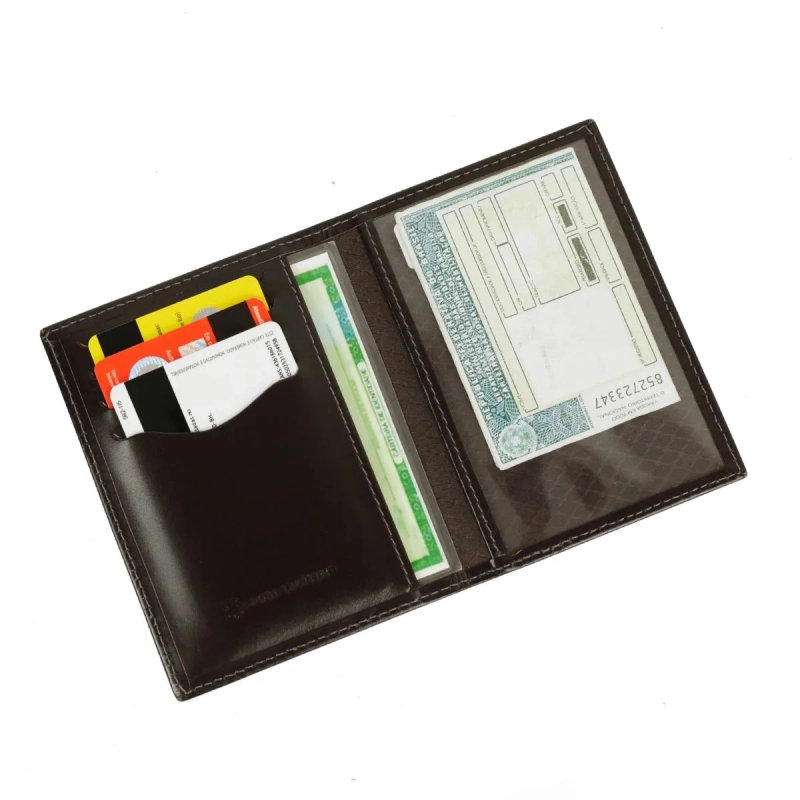 Portadocumentos Quantum, en cuerina, con 4 bolsillos, 22 x 12 cmts