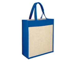 Bolso Osaka, en lona combinada con Yute, 46 x 40 x 12 cmts, bolsillo interno