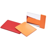 Espejo Irrompible Rectangular, en Acero, 7 x 6.3 cmts, estuche cuerina