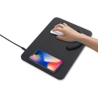 Mouse Pad con Cargador Inalámbrico y reposa muñecas, en Imitacion cuero, 10W