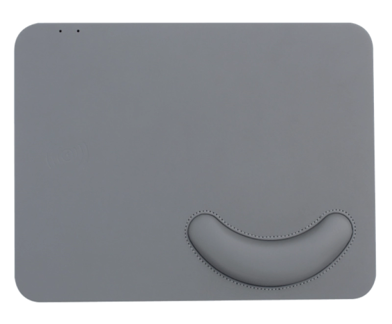 Mouse Pad con Cargador Inalámbrico y reposa muñecas, en Imitacion cuero, 10W