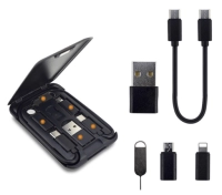 Multiconector 6 en 1, en estuche para guardar en ABS, 8.6 x 5.75 x 1 cmts