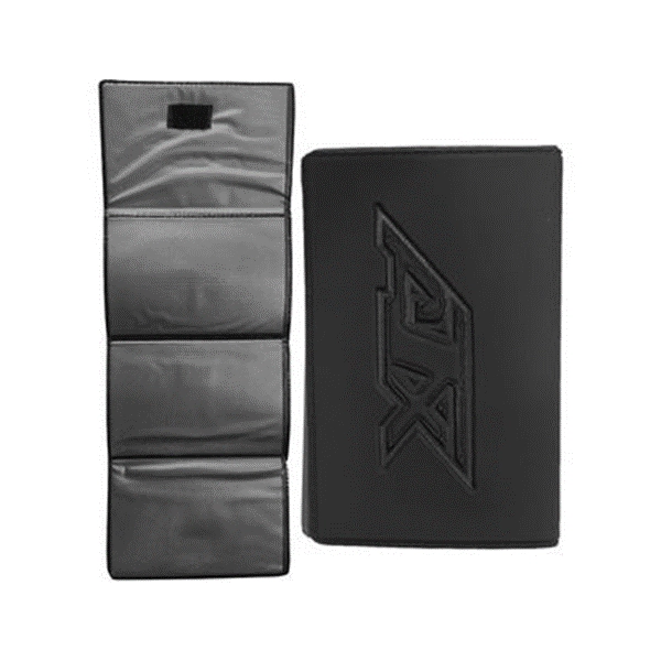 Porta Documentos de 4 cuerpos, en cuerina, cierre con velcro, 39.5 x 12.5 cmts