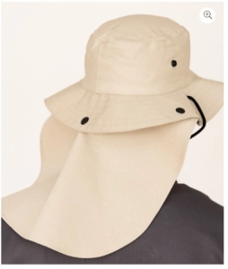 Sombrero Santo Domingo, tapa nuca, en drill de algodon