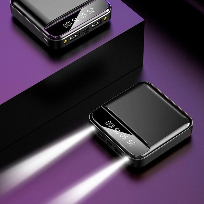 Power Bank Kin, 10.000 mAh, con indicador LED de carga, 8 x 8 x 2.2 cmts