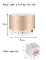 Parlante Bluetooth 3.0 Metalico, 68 x 52 mm,  peso 90 gramos