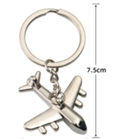 Llavero Metalico en forma de Avion, tamaño 7.5 x 4 cmts
