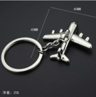 Llavero Metalico en forma de Avion, tamaño 7.5 x 4 cmts