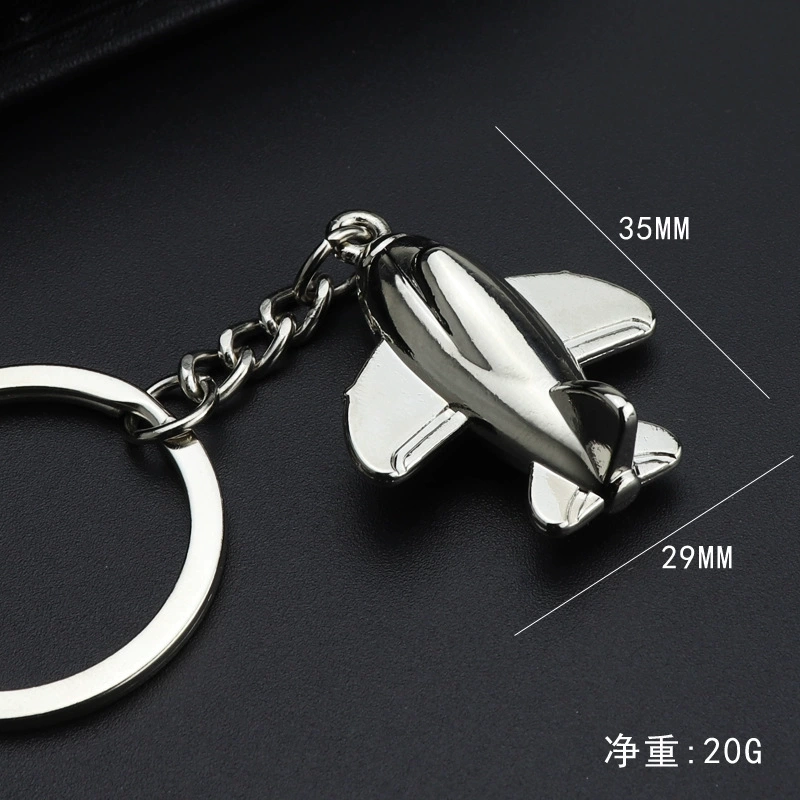 Llavero Metalico en forma de Avion, 3.5 x 2.9 cmts