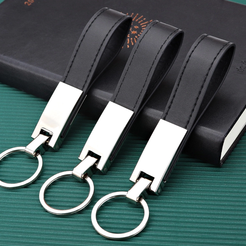 Llavero Metalico con Cuerina, de 11.5 x 2.1 cmts