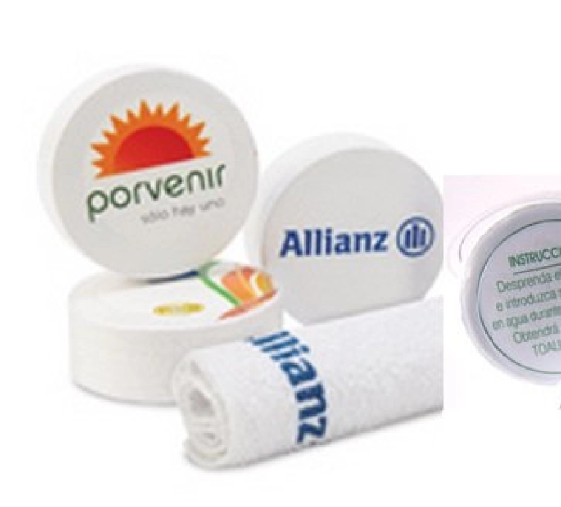 Toalla Comprimida redonda, 30 x 30 cmts