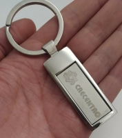 Llavero Rectangular metalico, acabado de lujo, 4.6 x 1.8 cmts