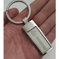 Llavero Rectangular metalico, acabado de lujo, 4.6 x 1.8 cmts
