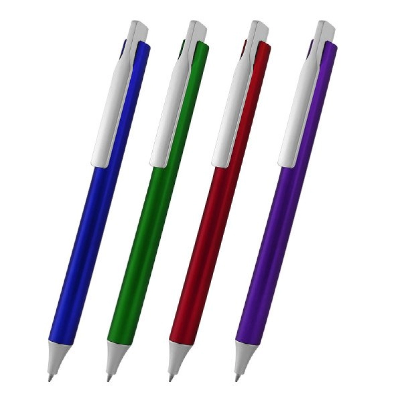 Boligrafo Falcao, clip de color gris, cuerpo plastico