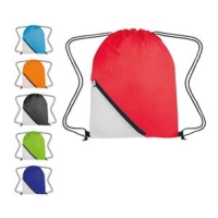 Tula Bimini, en poliester con bolsillo diagonal en malla, 34 x 43 cmts