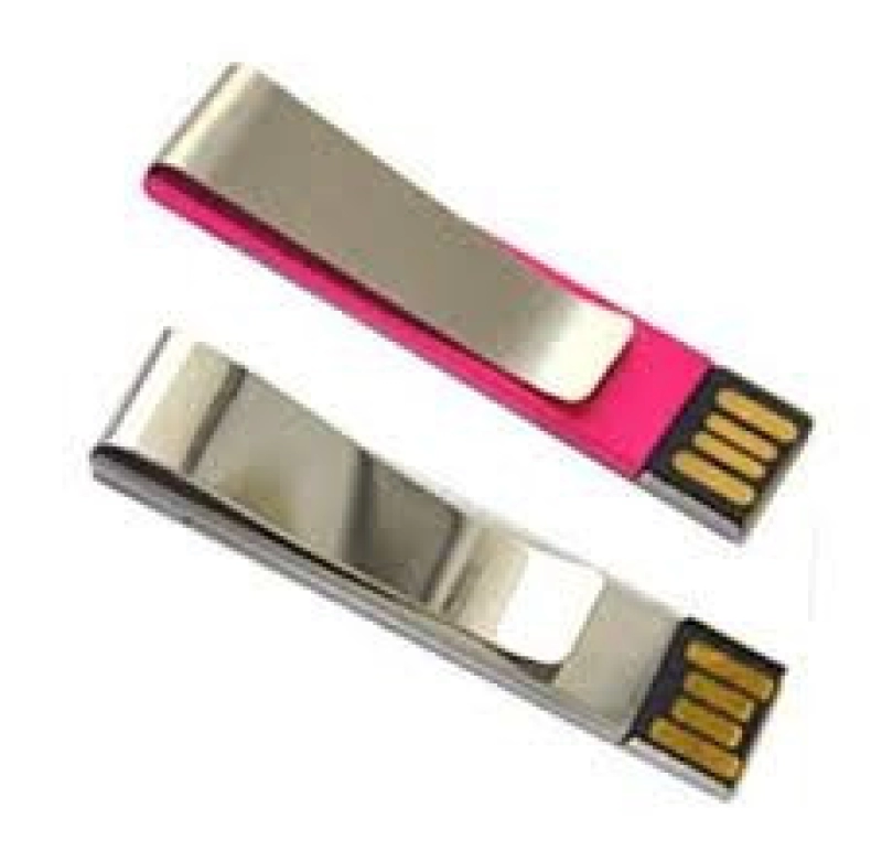 Memoria USB metalica en forma de Clip