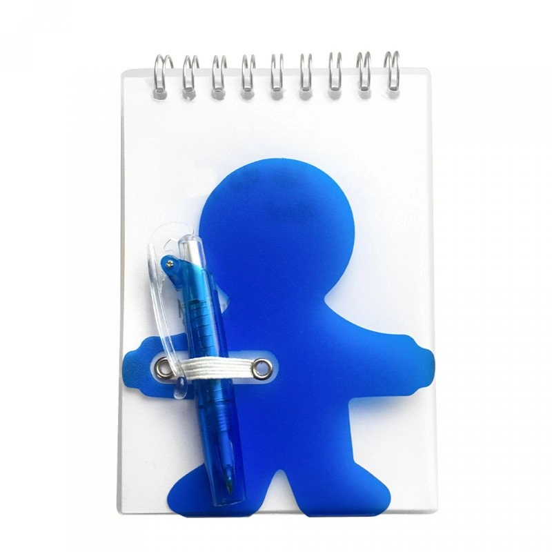 Cuaderno Buddy, pasta dura, con boligrafo, 13 x 9.2 cmts.