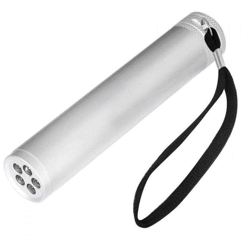 Linterna Lost, con panel solar, brújula, luz LED y cordon, 12.1 x 2.4 cmts