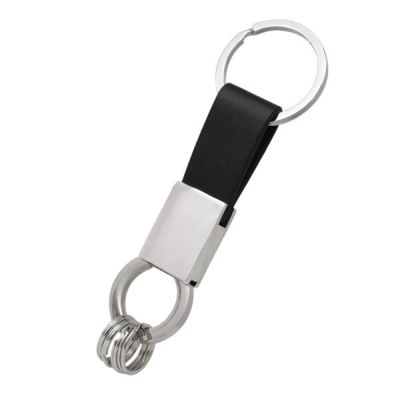 Llavero Cebu, en Cuero con accesorios metalicos, 11 x 2 x 0.5 cmts