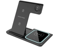 Cargador Inalámbrico de 15W, plegable, 3 en 1, Stand y Cargador Doble