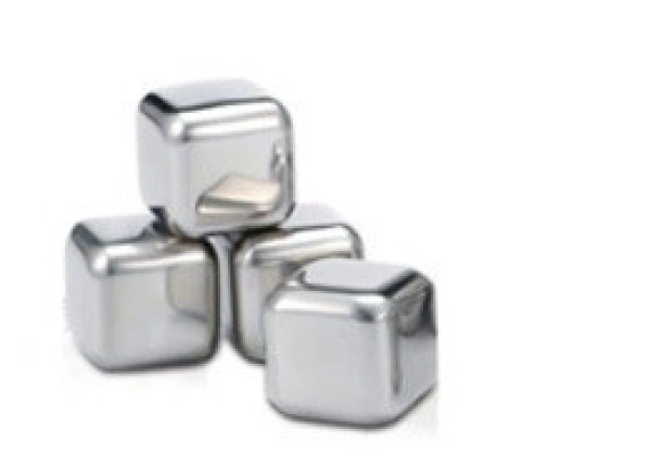 Set de 4 Cubos de hielo en acero inoxidable