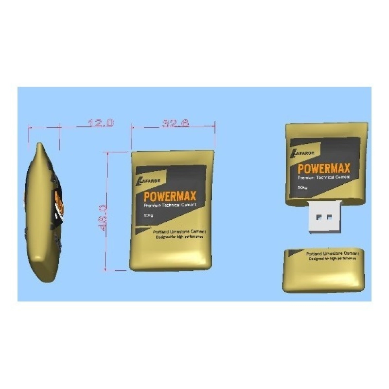 Memoria USB en PVC 2D diseño Saco de Cemento