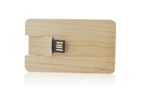 Memoria USB en forma de Tarjeta, en Madera