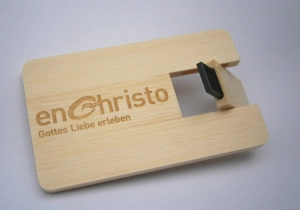 Memoria USB en forma de Tarjeta, en Madera