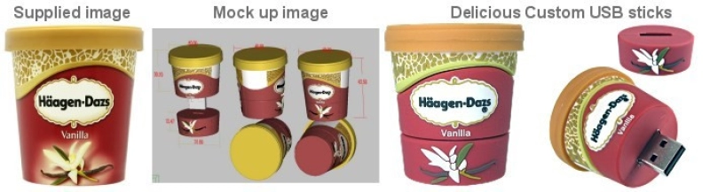 Memoria USB en PVC 3D diseño Litro de Helado