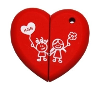 Memoria USB en PVC 2D diseño Corazon
