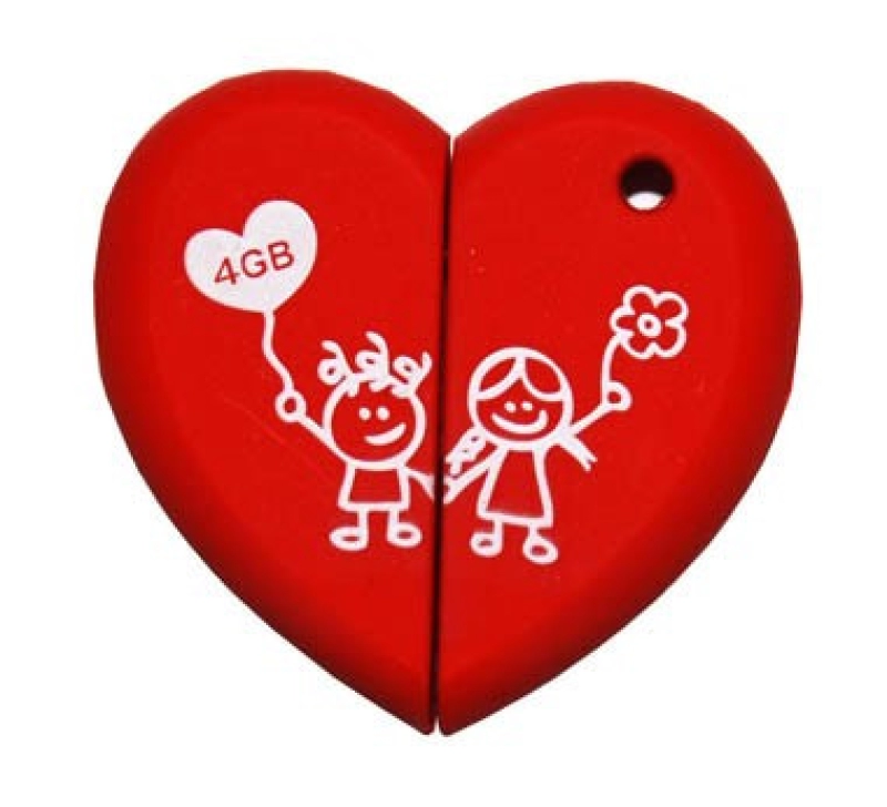 Memoria USB en PVC 2D diseño Corazon
