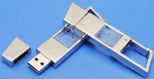 Memoria USB en Metal y Cristal